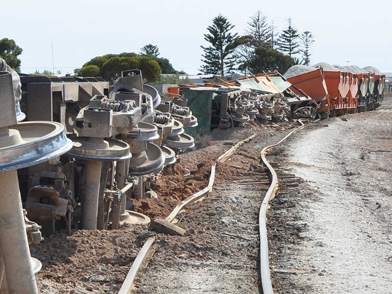 Derailed train
